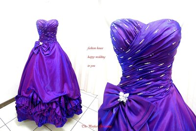 【時尚屋婚紗禮服】紫藍色馬甲水鑽法式設計師華麗造型款《二手禮服》～Ｗ５７１(歡迎預約試穿)