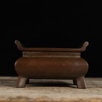 典藏級🌟蘇工純銅馬槽銅爐長12厘米   寬9厘米  高7.8厘米   重950克2