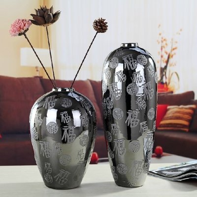 【熱賣精選】  中式居家擺設 創意復古簡約 陶瓷花瓶 二件入（GA-0754）