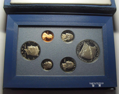 【鑒 寶】（外國錢幣） 美國 1987年 6枚 精裝 套幣 其中含 1枚 憲法200周年紀念 大銀幣 BTG1092
