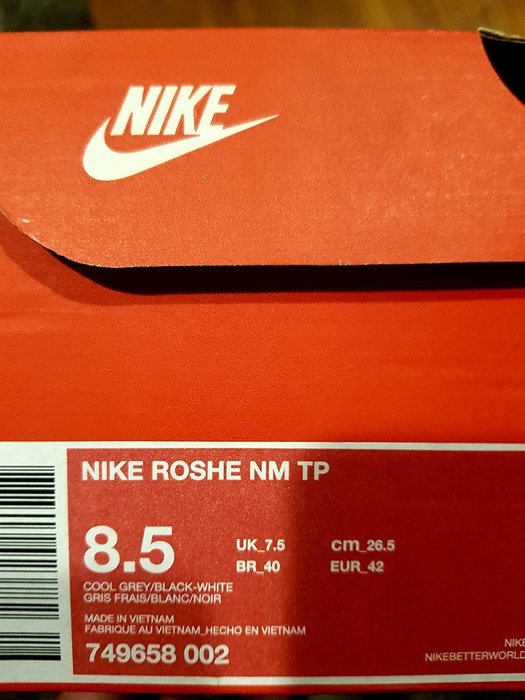 nike us 8.5 to cm