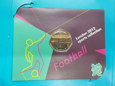 ☆孟宏館☆錢幣2012年英國倫敦奧運50便士紀念幣-橄欖球 ZY.2.12