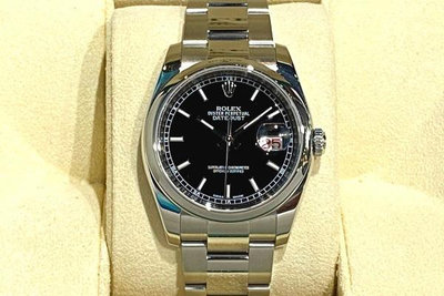 【伯恩鐘錶】Rolex 勞力士 116200 Datejust 蠔式恆動日誌型 黑色面盤 錶況佳 全套