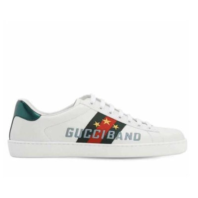 Gucci ACE Brand 星星刺繡小白鞋