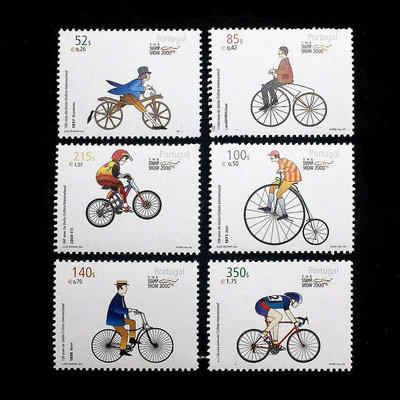 【二手】葡萄牙2000年 國際自行車聯盟成立百年郵票6枚全新 外國郵票 動物郵票 收藏【微淵古董齋】-4984