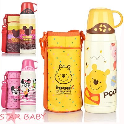 STAR BABY- Disney迪士尼 米奇 米妮 維尼 兩用 保冷 保溫水壺 保溫水瓶 600ml