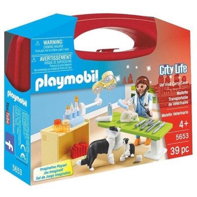 ￼全新 摩比 Playmobil 5653 提盒系列-動物醫院 醫生狗狗貓咪