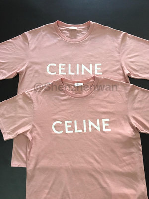 Celine 思琳 經典款粉色字母logo短袖T恤 現貨