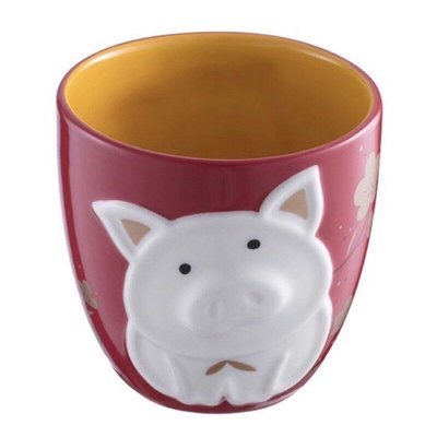 星巴克杯子2019年豬年生肖豬馬克杯 咖啡杯 陶瓷杯 喝水杯子 新年禮物生日禮