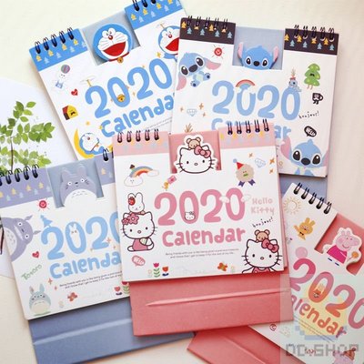 【鴨鴨小舖】迪士尼 Kitty 佩佩豬 多拉A夢 立體大頭 2020最新款桌曆 計劃本 小日曆 辦公記事 計畫本