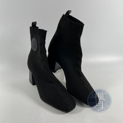 BRAND楓月 HERMES 愛馬仕 黑VOLVER 針織跟靴 #35 針織襪靴 高跟鞋 跟靴 靴子