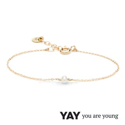 YAY You Are Young 法國品牌 Stella 珍珠手鍊 單層款 金