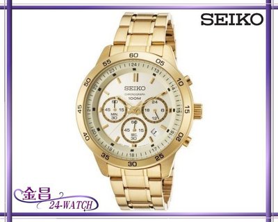 SEIKO # SKS526P1 4T53-00A0 三眼計時賽車腕錶 全新正品平行輸入(全金)＊24-WATCH_金昌