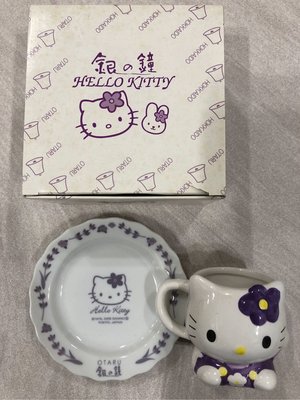 日本小樽咖啡杯，銀鐘hello kitty