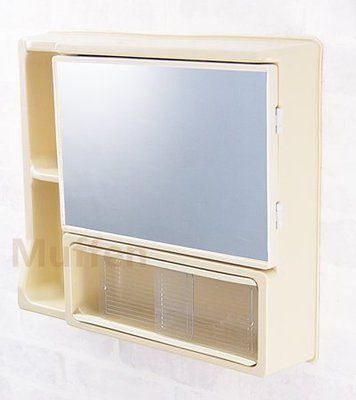 『MUFFEN沐雰衛浴』YM-105 44*37.5cm 收納方形鏡 塑膠鏡箱 無除霧鏡/衛浴鏡/化妝鏡 台灣製造