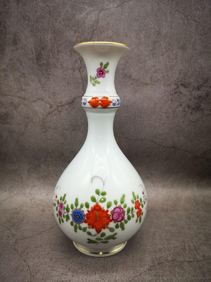 德國meissen梅森彩色印度之花花瓶