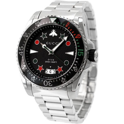 GUCCI  古馳 YA136221 手錶 45mm 黑色面盤 藍寶石鏡面 不鏽鋼錶帶 女錶 男錶