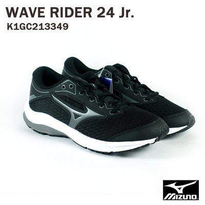 ◎跑者◎【MIZUNO 美津濃】WAVE RIDER 24 Jr. 慢跑鞋/黑 K1GC213349 M37