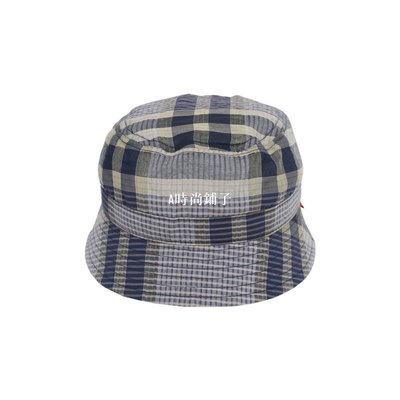 ［KUTINAWA] WHIMSY-SILK PLAID HAT NAVY 漁夫帽 格紋 日本製-時尚鋪子