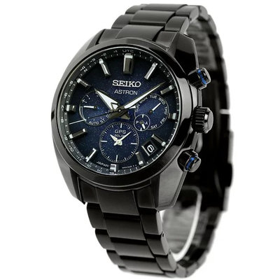 預購 SEIKO ASTRON SBXC077 精工錶 43mm GPS 三眼計時 藍色面盤 日期視窗 黑鋼錶帶 男錶