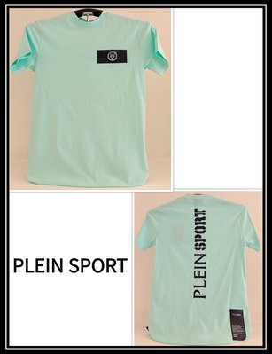 **特價**2023春夏新款~PLEIN SPORT 後LOGO湖水綠色棉質短T(23S036)