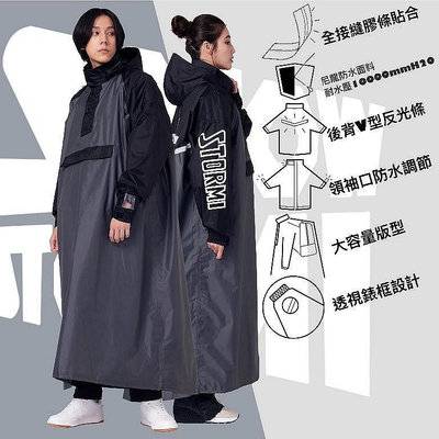 GL-1【現貨】一件式雨衣背包款秒穿半開襟