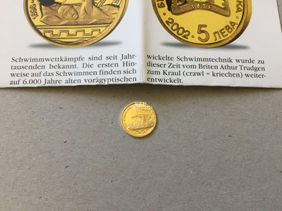 『紫雲軒』 保加利亞2002年2004雅典奧運會紀念金幣1.24克錢幣收藏 Mjj1363