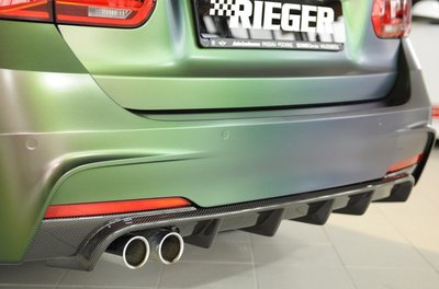 【樂駒】RIEGER BMW F30 F31 rear skirt insert carbon 碳纖維 後下擾流 後下巴