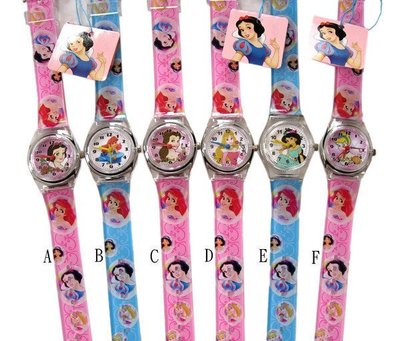 【卡漫迷】 迪士尼 膠錶 S 剩B款和F款 ㊣版 小美人魚 愛麗兒 灰姑娘 仙履奇緣 手錶 女錶 兒童錶 卡通錶