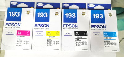 黑賣場 4個免運 EPSON 193 T193 原廠盒裝墨水匣 WF-2531、WF-2631、WF-2651