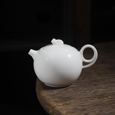 現貨 快速發貨F2CZ德化羊脂玉白瓷茶壺陶瓷純白泡茶壺小號一體球孔過濾功夫茶具