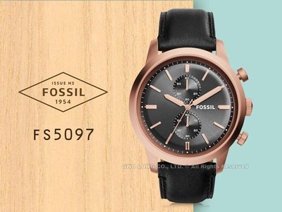 FOSSIL 手錶 專賣店 FS5097 男錶 石英錶 皮革錶帶 防水 全新品 保固一年 開發票