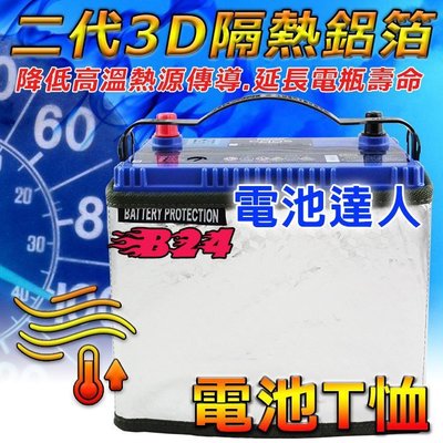 〈鋐瑞電池〉第二代 B24規格  汽車電池 隔熱套 K10 3D-隔熱鋁箔 隔絕熱源 避免熱衰竭 延長電瓶壽命