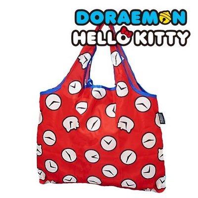 ***日本帶回***DORAEMON × HELLO KITTY 可收納環保購物袋♪☆♪♪☆♪(時光布)