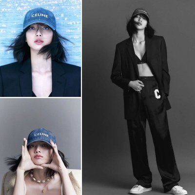 韓國 新款  時尚字母牛仔棒球帽 預購 celine lisa