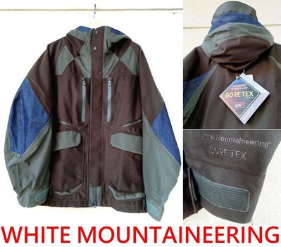 BLACK全新WHITE MOUNTAINEERING x GORE-TEX羊毛絨拼接丹寧SAITOS登山風衣外套夾克