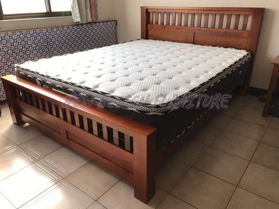 【N D Furniture】台南在地家具-經典高CP值全實木柚木色6尺床台/床架/床組SＮ/TH