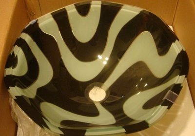 FUO衛浴:42公分 雙層強化玻璃藝術 碗公盆(8440)特價一組!