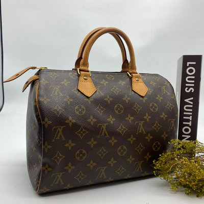 【哈極品】二手品《 Louis Vuitton LV 老花字紋 speedy 30公分 波士頓包/手提包》