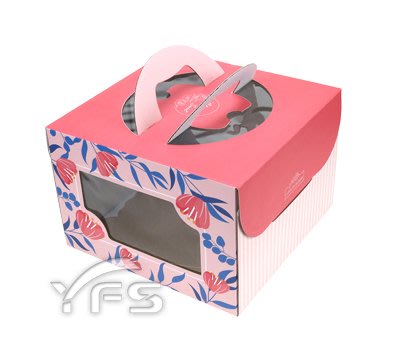 六吋手提方形蛋糕盒 (蛋糕紙盒/野餐盒/速食外帶盒/點心盒)