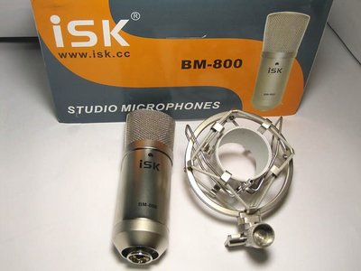 RC語音ISK BM-800 電容麥克風  +得勝48v幻象電源+2條卡農線