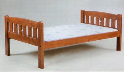 【生活家傢俱】SN-325-2：淺胡桃3.5尺加高單人床【台中家具】床架 兒童床台 松木實木床 老人床 台灣製造