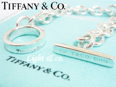 【Light &amp; co.】專櫃真品保證 925 純銀 TIFFANY ＆ CO 1837 T扣  圓牌 手鍊 手環