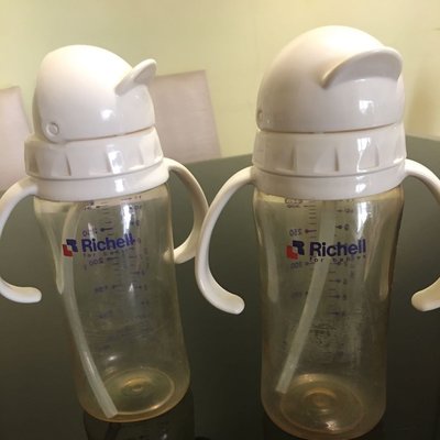 日本Richell利其爾- PPSU吸管型哺乳奶瓶-320ML 練習杯