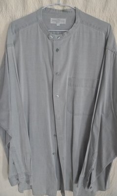 Marks &amp; Spencer 男襯衫，棉質，薄條絨，，灰藍色，size:XL