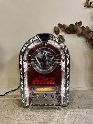Vintage早期懷舊經典可口可樂Coca-cola復古收音機 功能正常 電影道具展店佈置