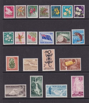 【雲品二】紐西蘭New Zealand 1960 Sc 333-352 set of 21 MLH 庫號#B301 47298