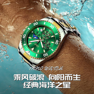 現貨男士手錶腕錶品牌創意手錶男日月星辰款機械風石英錶加工定制logo