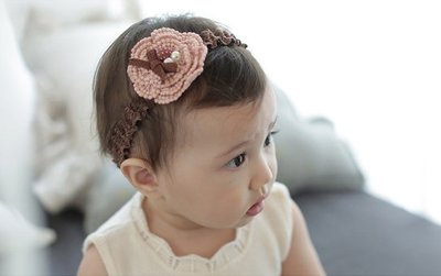 ＊愛漂漂＊【D032】毛線花朵蝴蝶結蕾絲公主髮帶 嬰兒寶寶髮帶/兒童髮飾頭飾