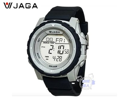 [時間達人]台灣老字號品牌JAGA捷卡 M1224 跳色配色潮流酷炫多功能計時日期顯示手錶 當兵 防水 游泳 學生 潛水